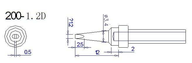 Quick Soldering Tips 7 200-1.2D soldering tip
