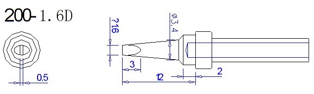 Quick Soldering Tips 8 200-1.6D soldering tip