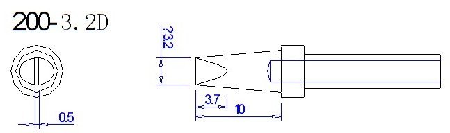 Quick Soldering Tips 10 200-3.2D soldering tip